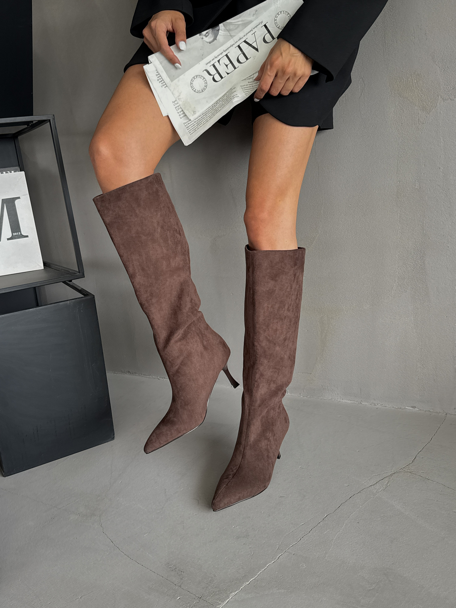 Сапоги женские экозамша