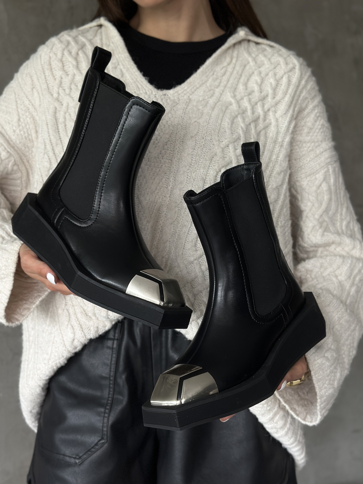 Ботинки женские экокожа