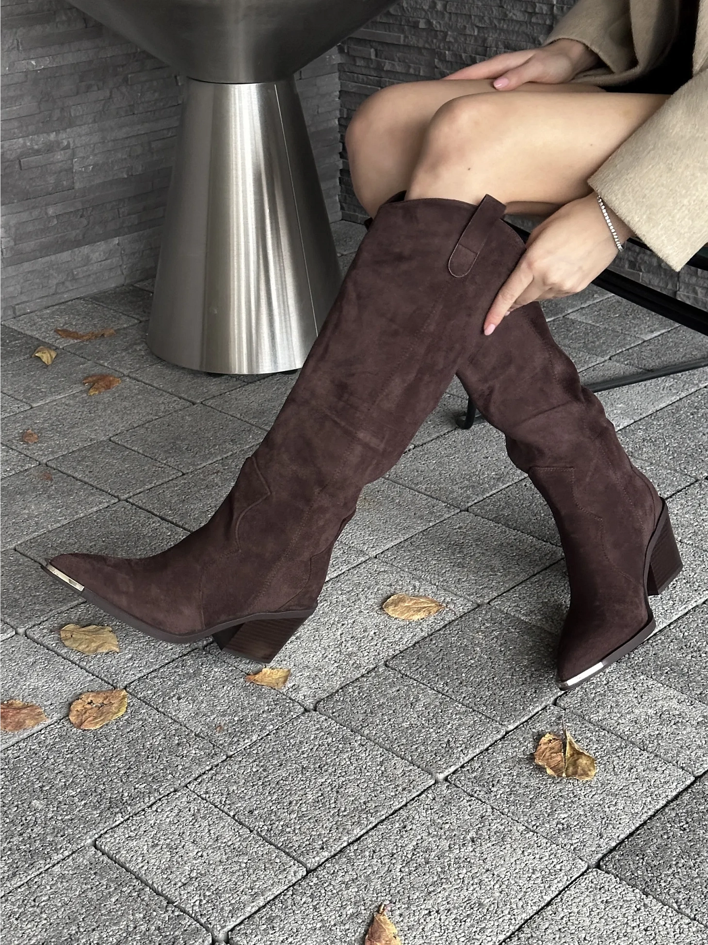 Сапоги казаки женские экозамша