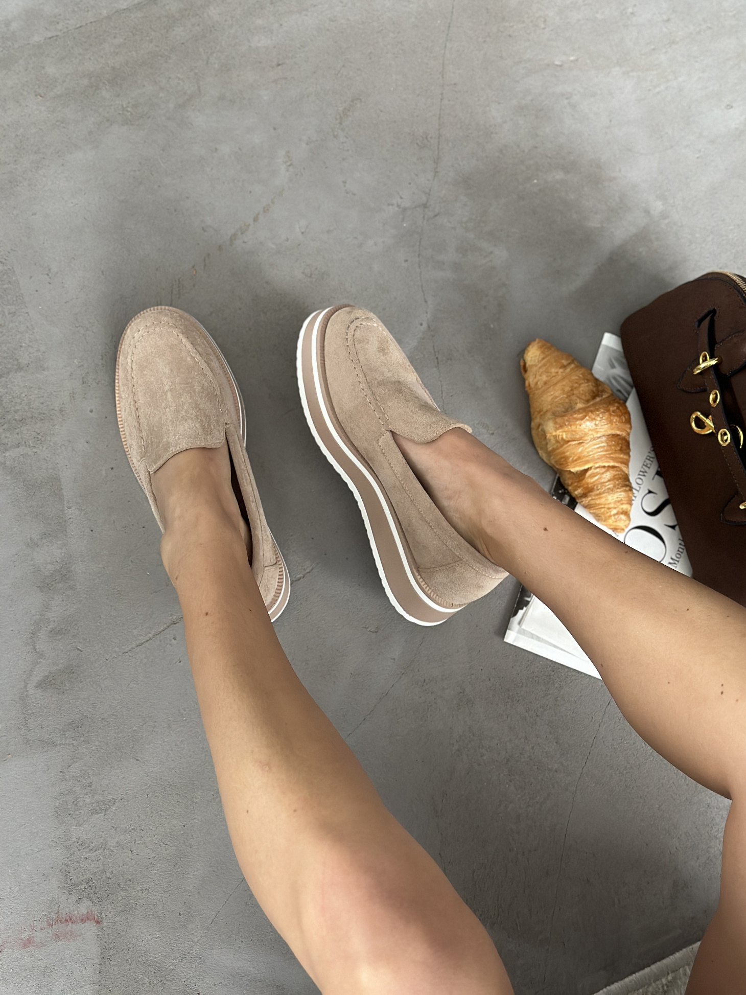 Лоферы женские текстиль