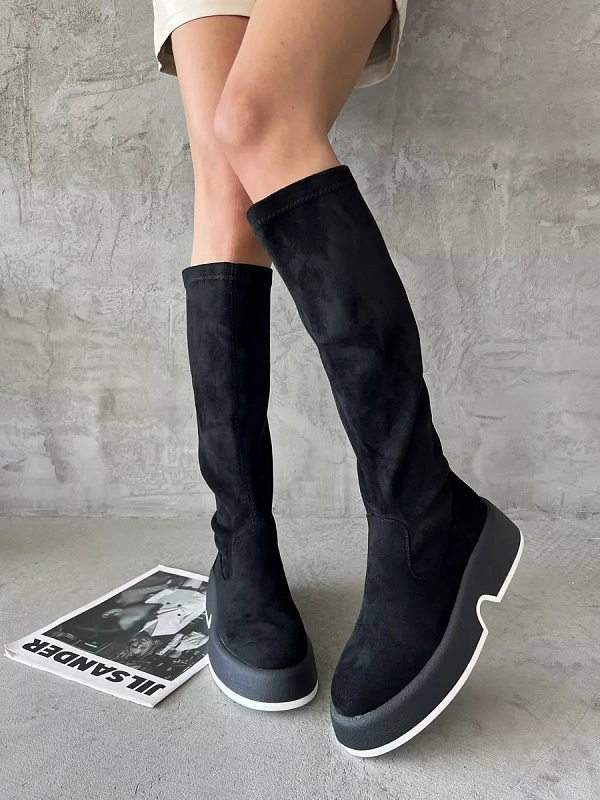 Сапоги женские экозамша