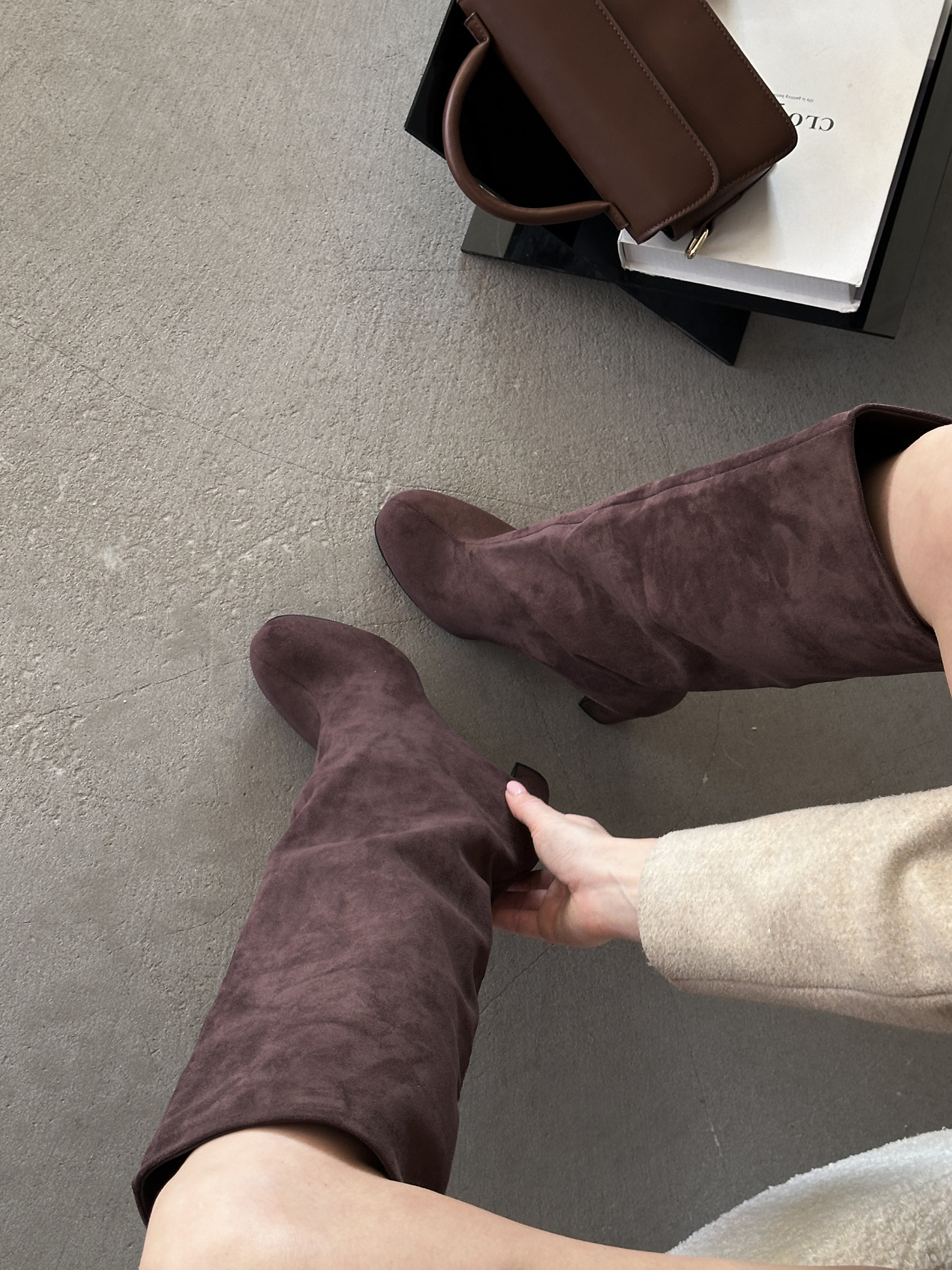 Сапоги женские экозамша