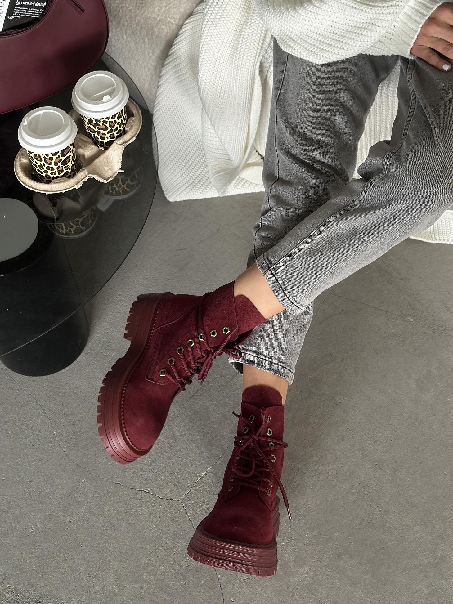 Ботинки женские натуральная замша