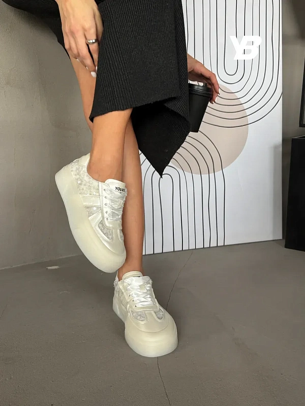 Кеды женские текстиль натуральная кожа