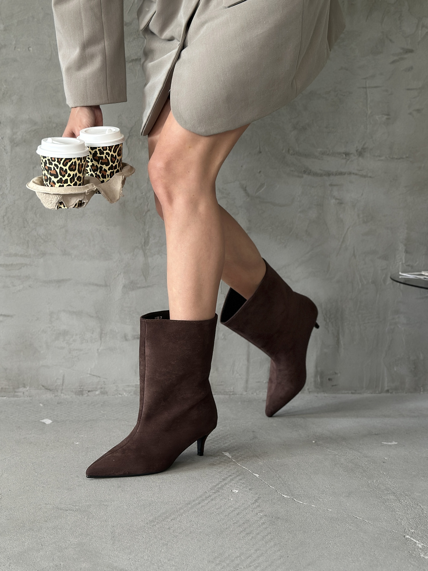 Ботильоны женские экозамша