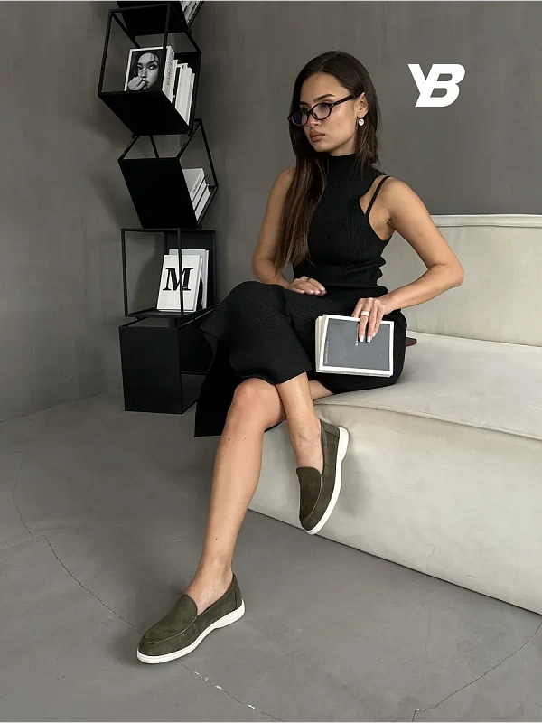 Лоферы женские экозамша