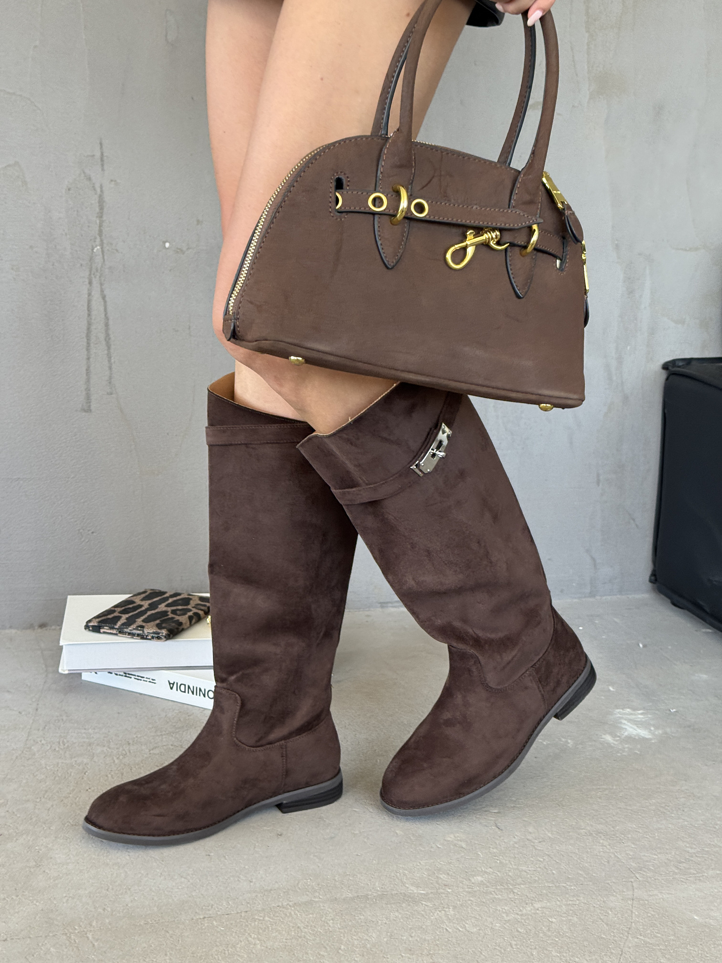 Сапоги женские экозамша