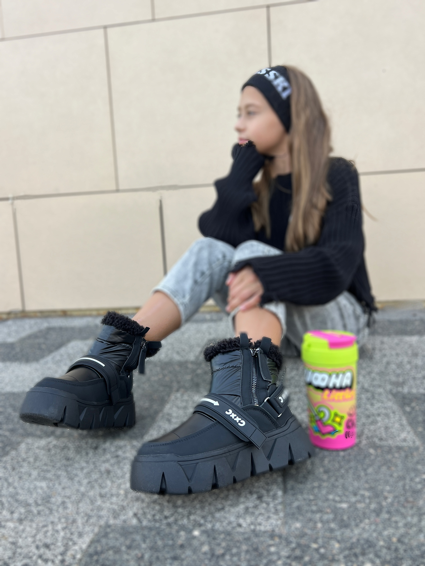 Ботинки детские текстиль шерсть