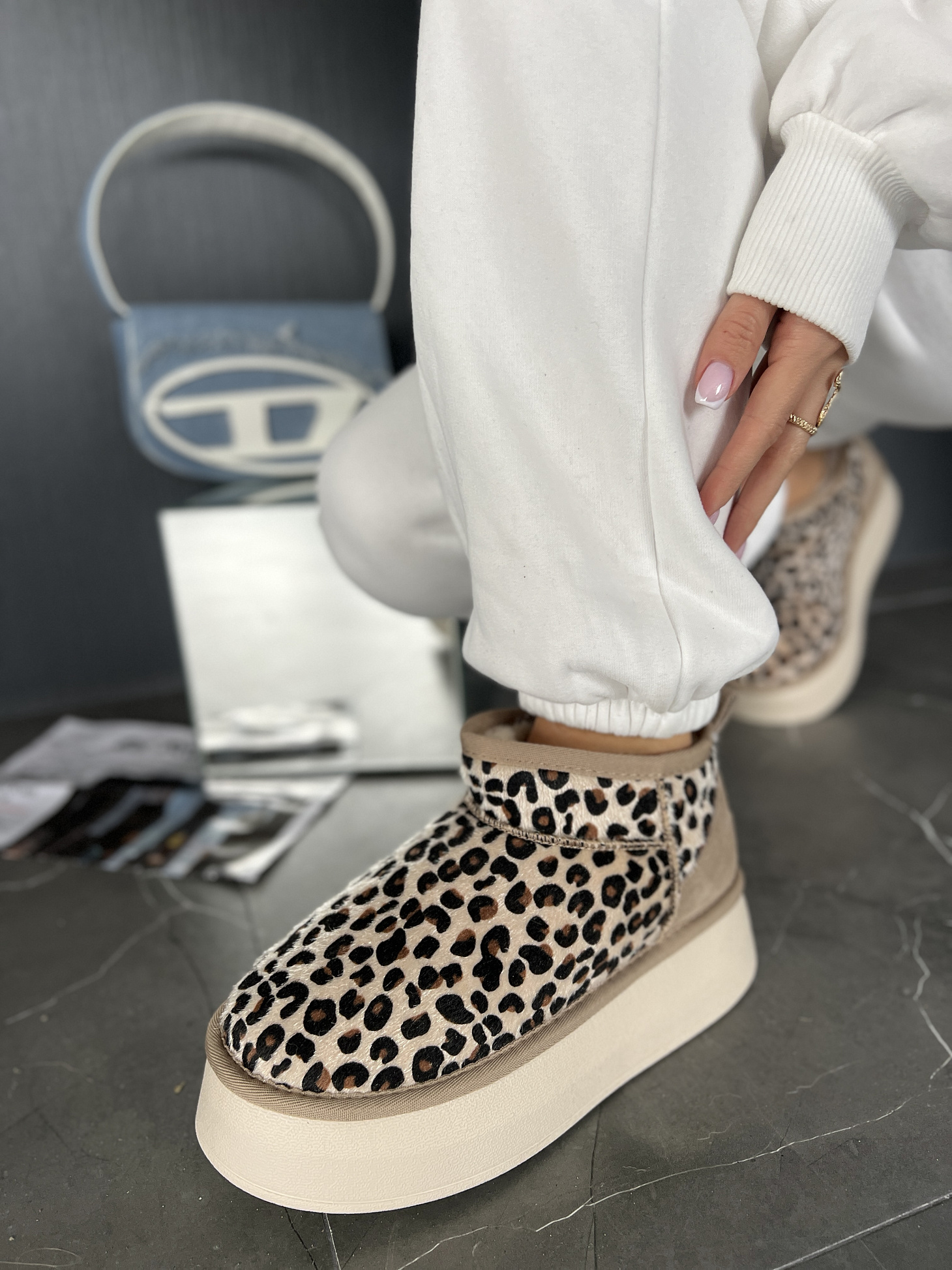 Угги женские замша шерсть