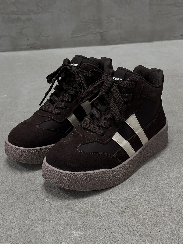 Демисезонные ботинки высокие на платформе