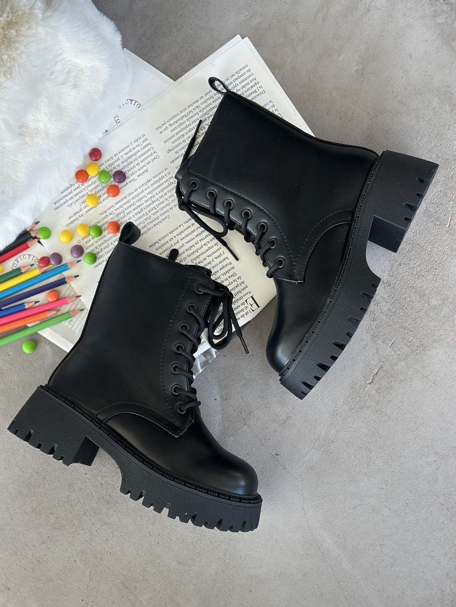 Ботинки детские экокожа шерсть