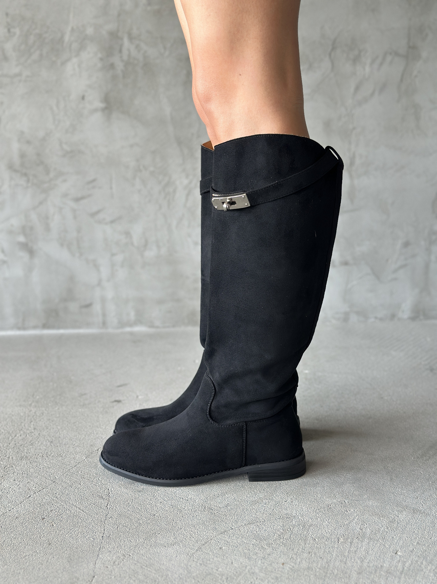 Сапоги женские экозамша