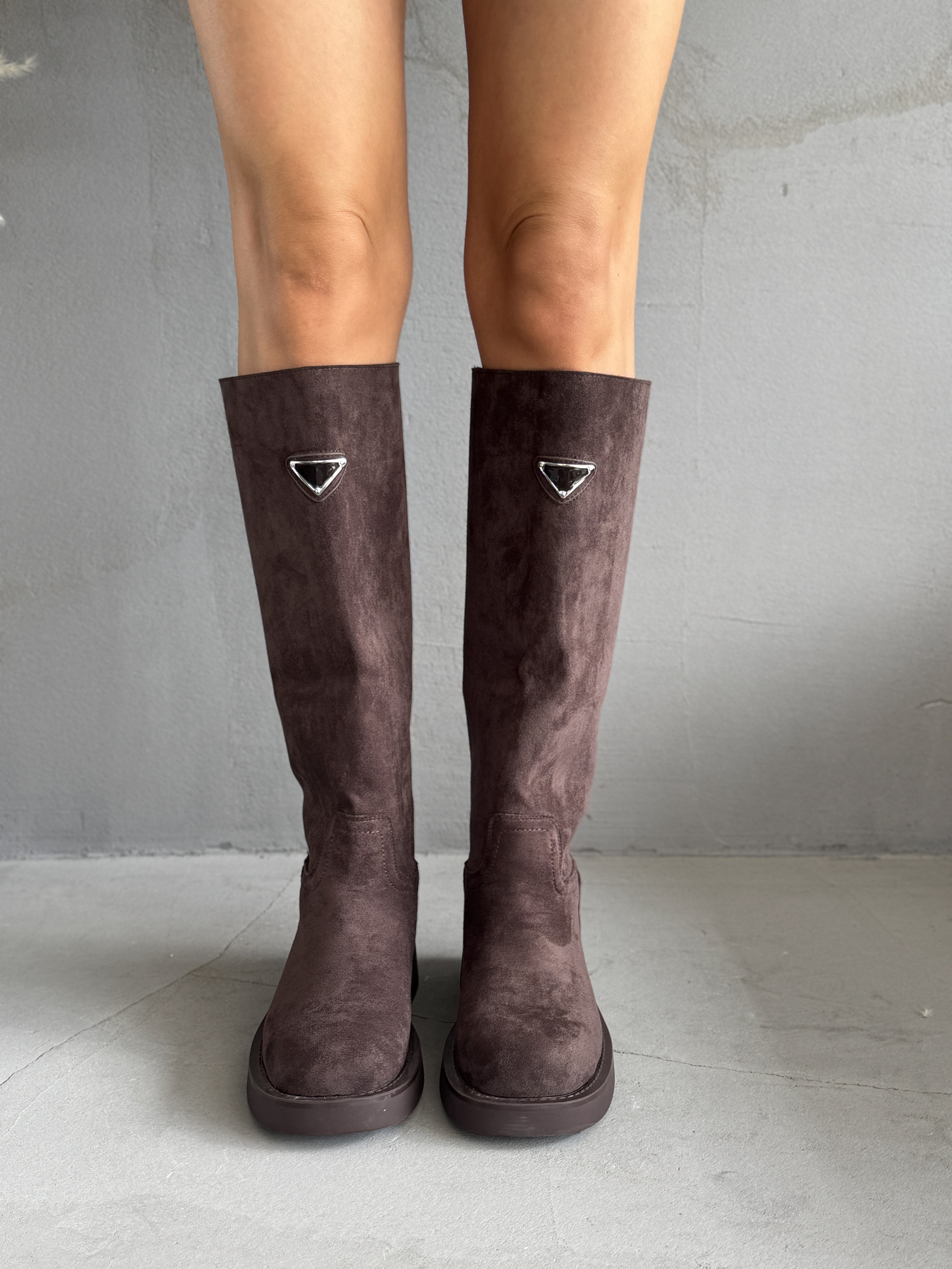 Сапоги женские экозамша еврошерсть