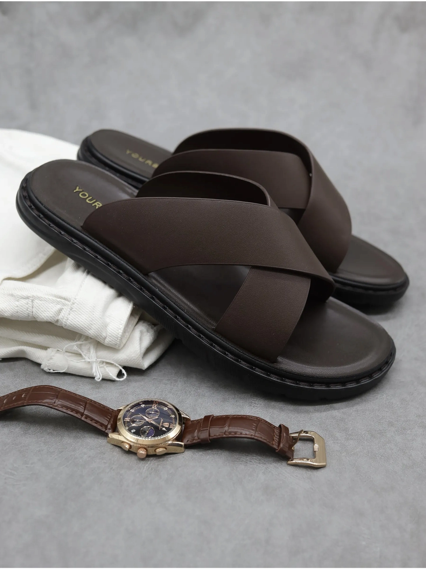 Летние шлепанцы мужские пантолеты на платформе