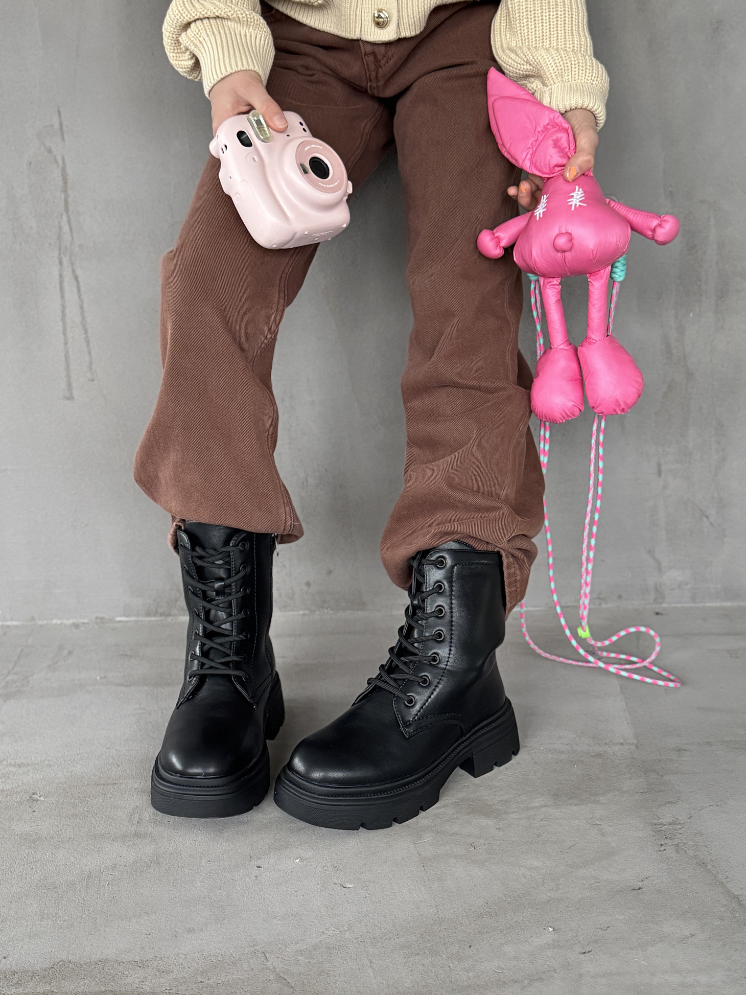 Ботинки детские экокожа шерсть