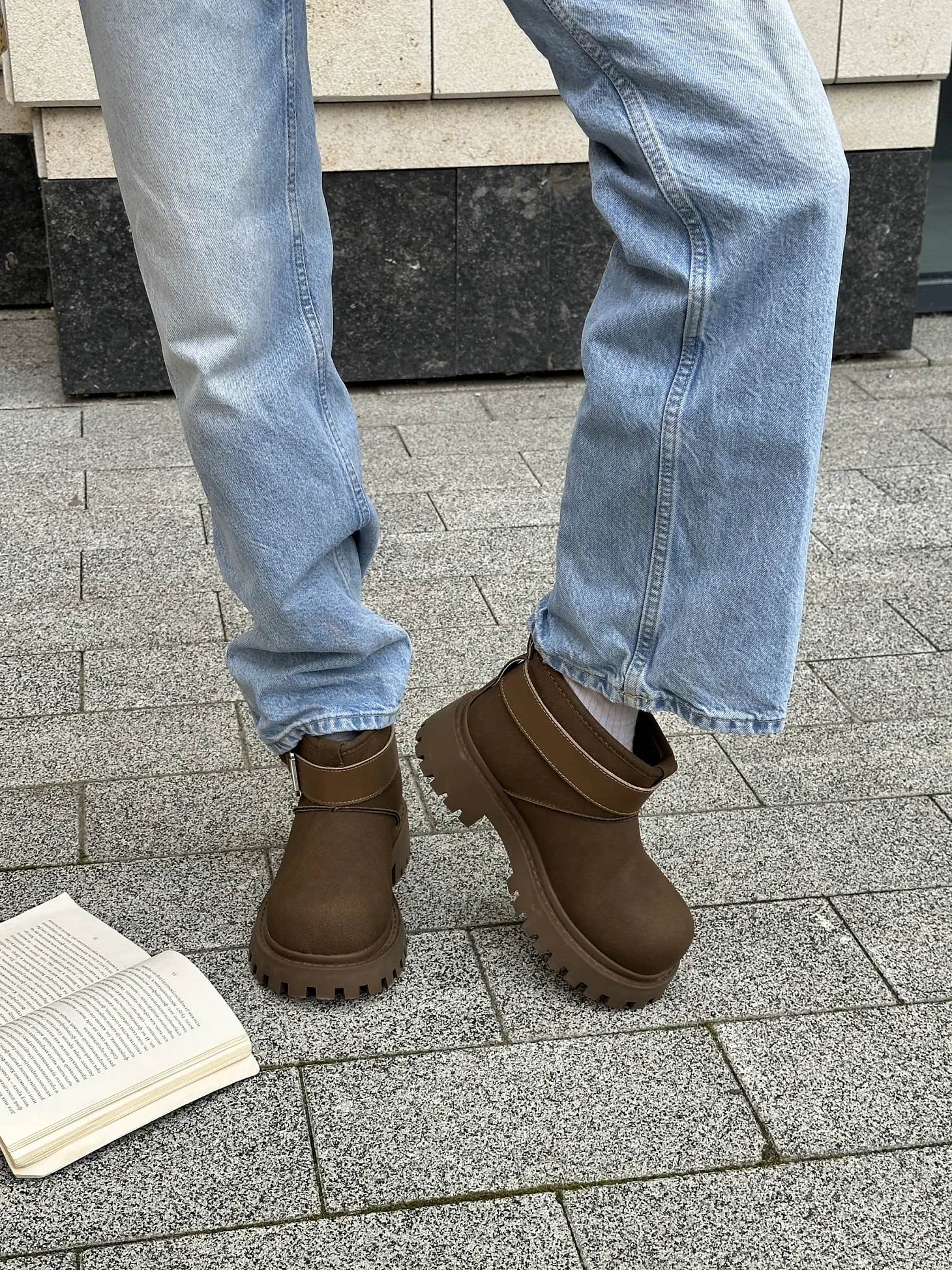 Ботинки женские текстиль экомех