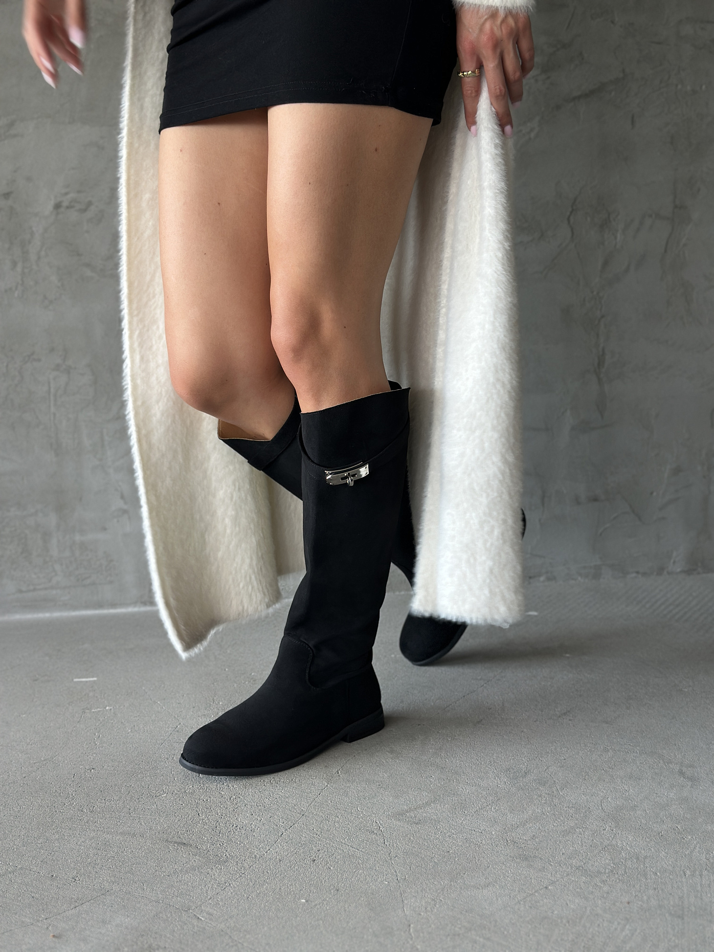 Сапоги женские экозамша