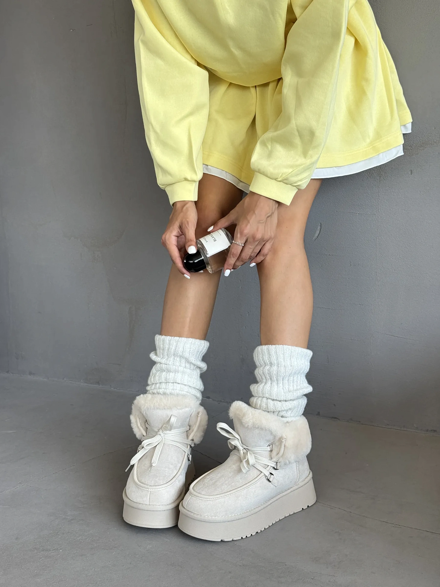 Ботинки женские экозамша шерсть