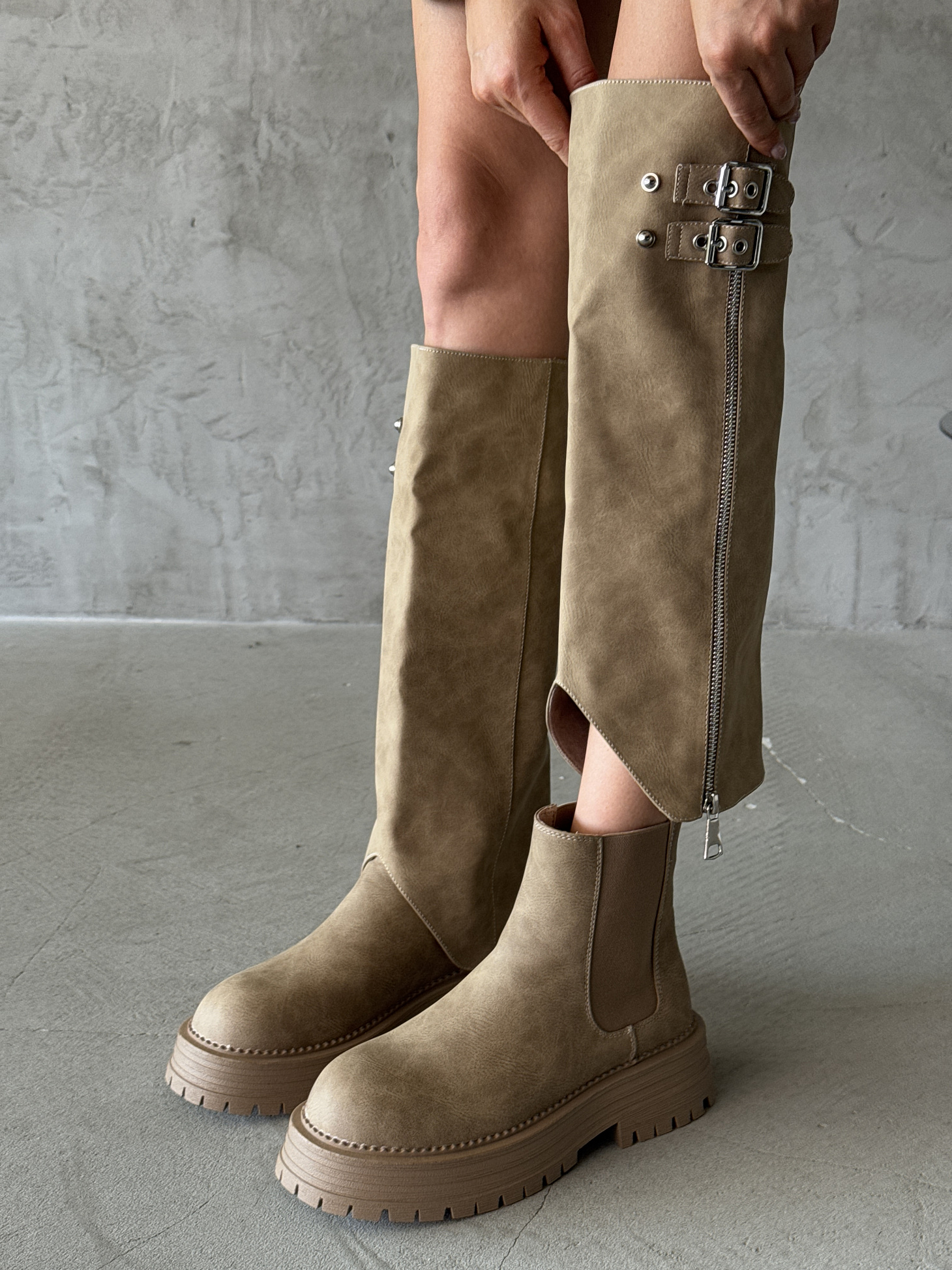 Сапоги женские экозамша