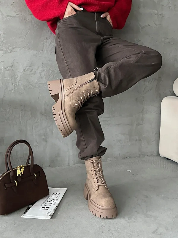 Ботинки женские экозамша