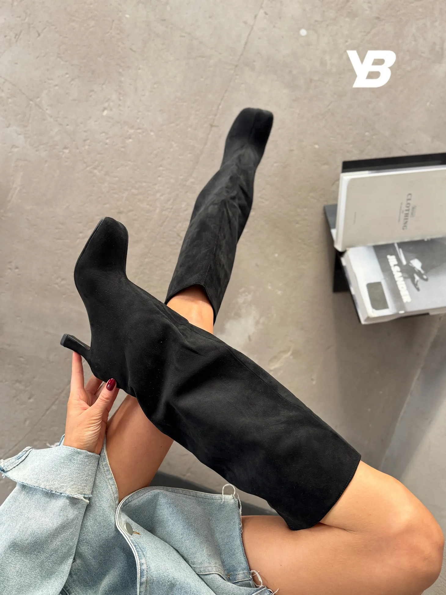 Сапоги женские экозамша