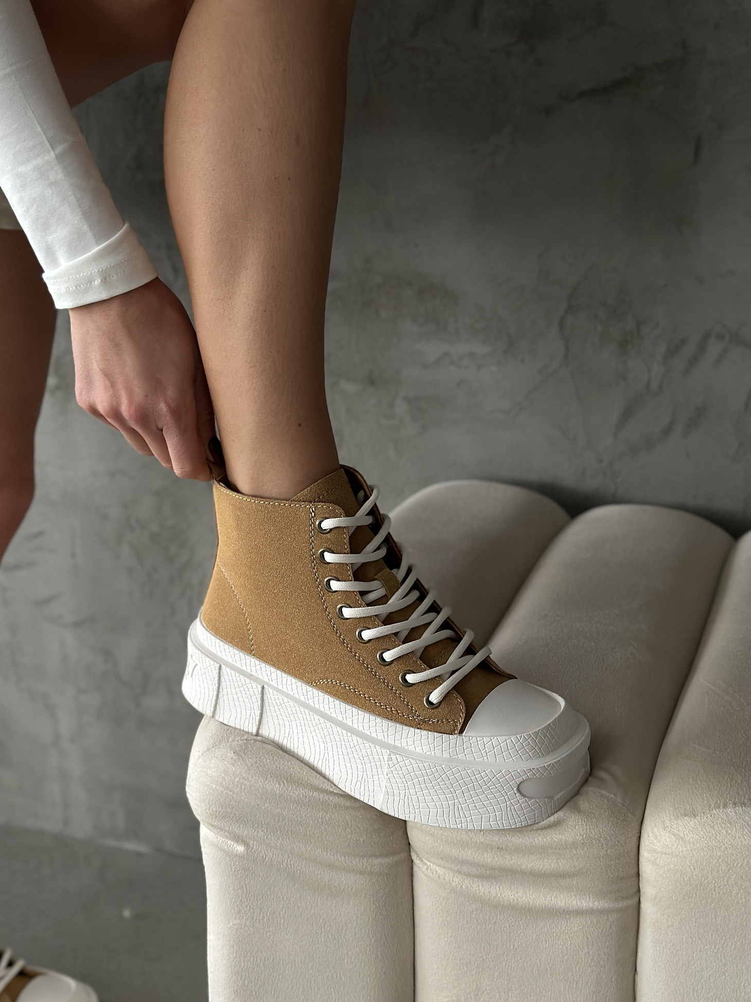 Кеды женские экозамша