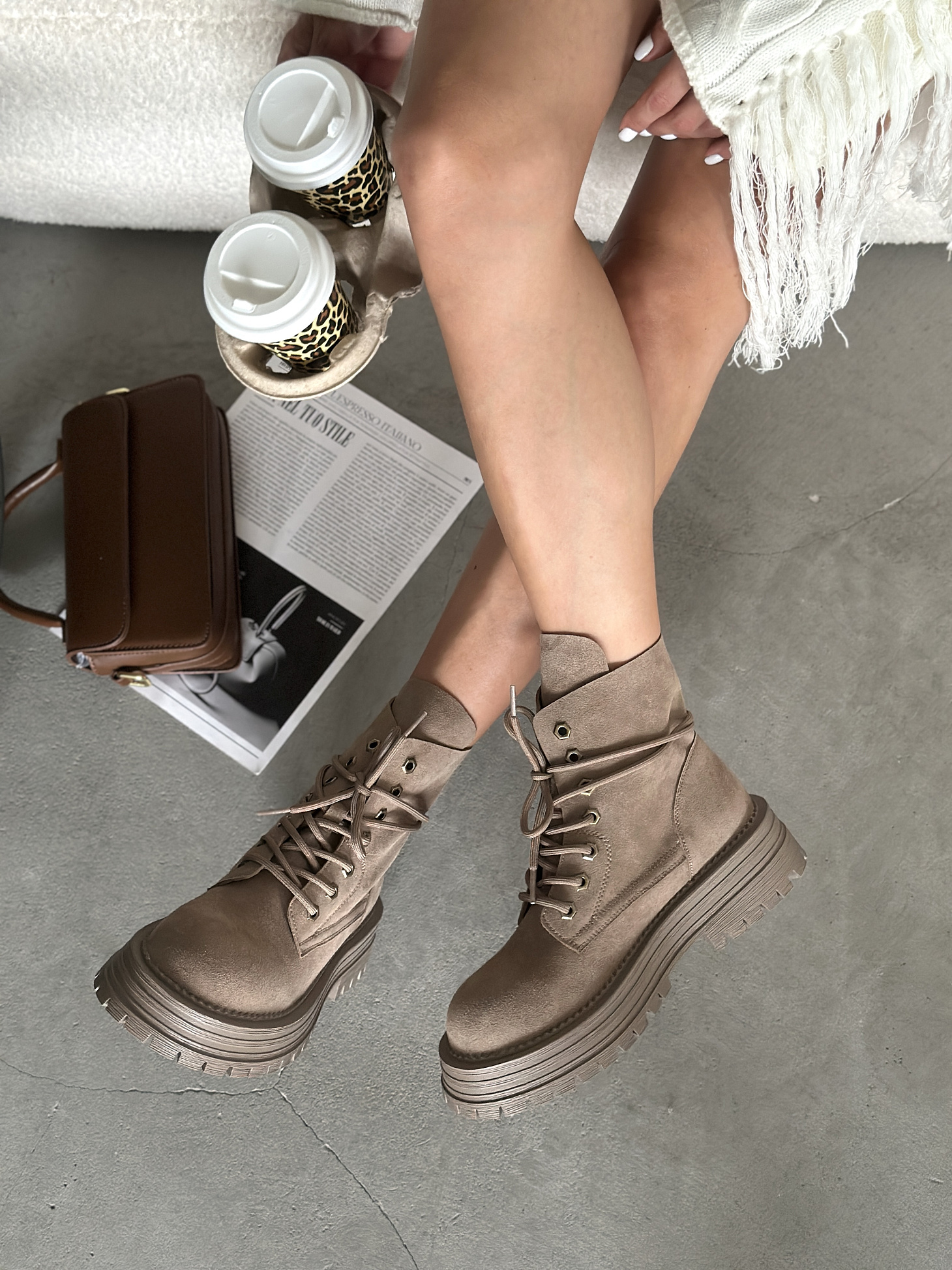 Ботинки женские натуральная замша