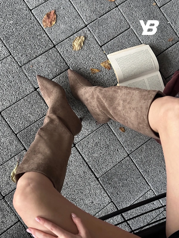 Сапоги женские экозамша