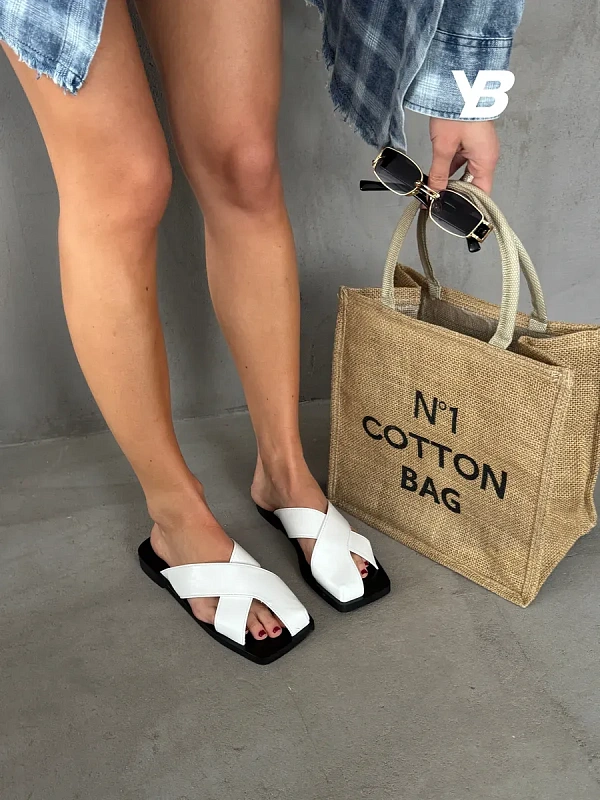 Босоножки на плоской подошве экокожа