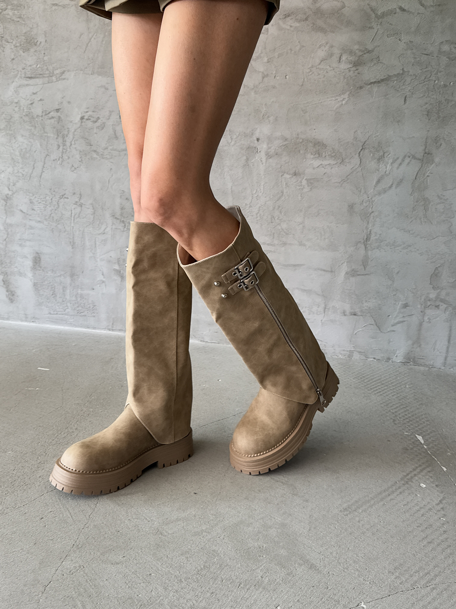 Сапоги женские экозамша