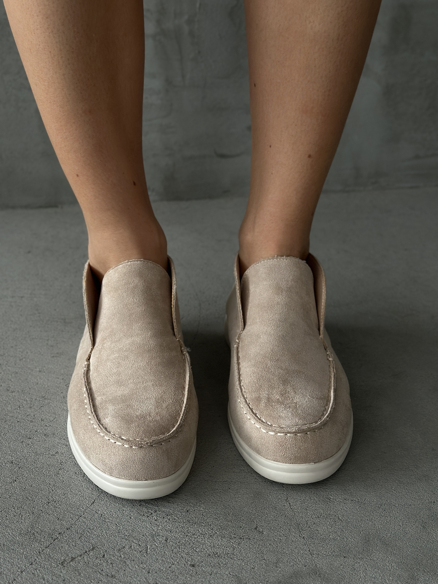 Лоферы женские экозамша