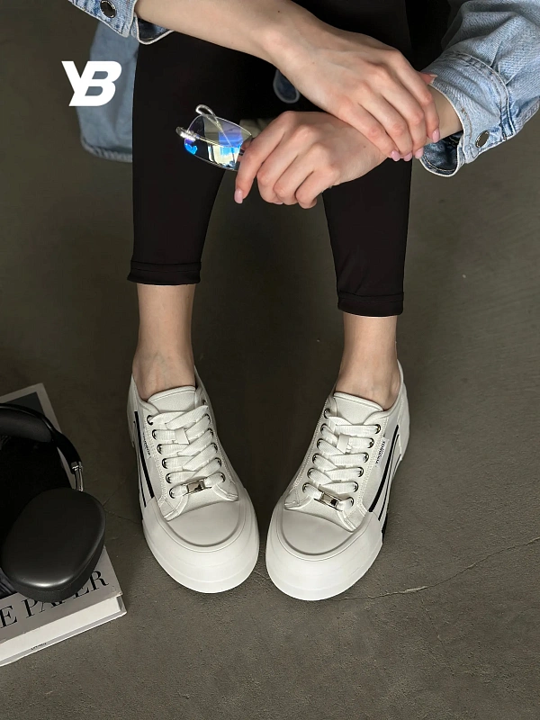 Кеды на высокой платформе белые весна женские текстильные