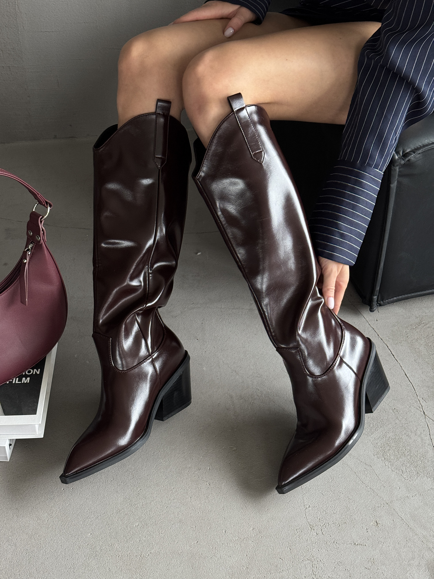 Сапоги казаки женские экокожа