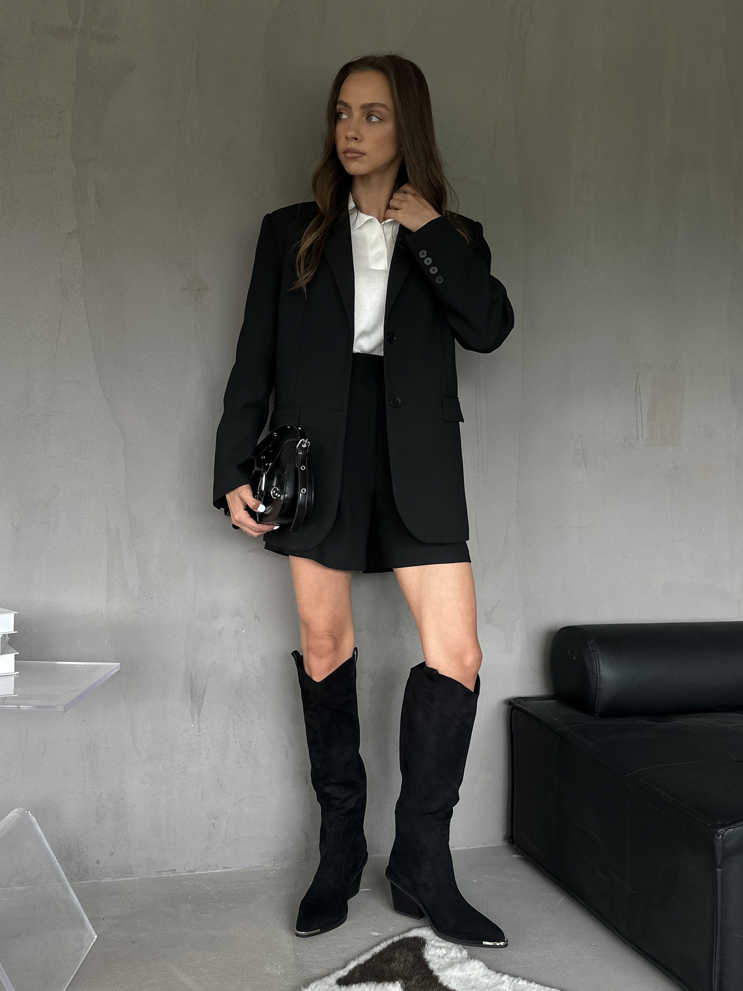 Сапоги казаки женские текстиль