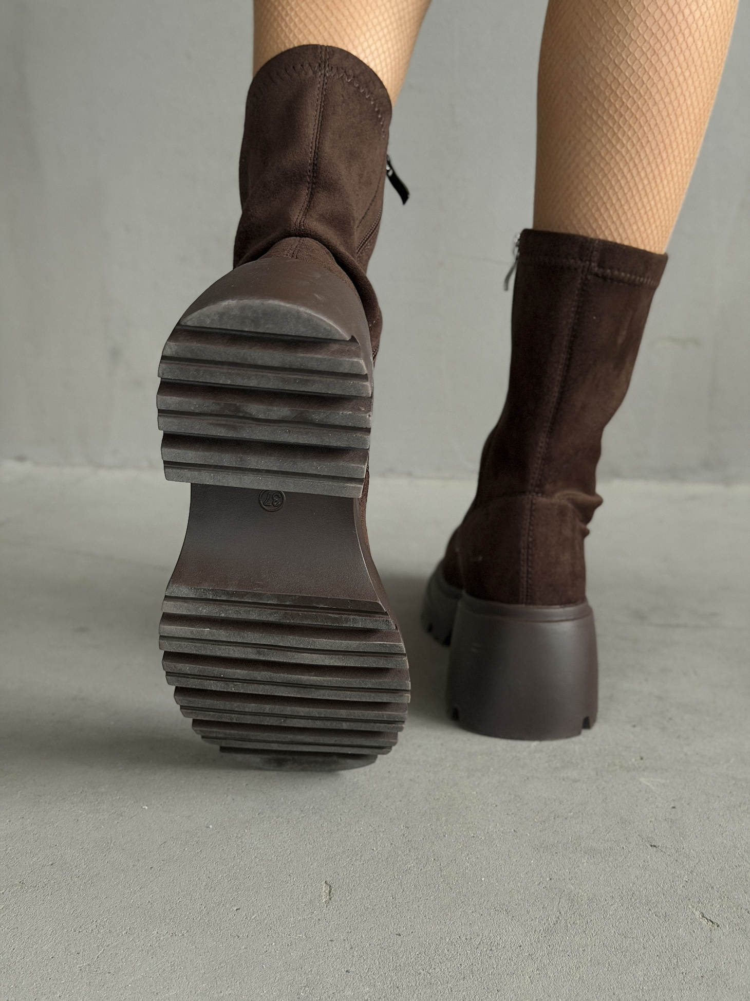 Ботинки женские экозамша