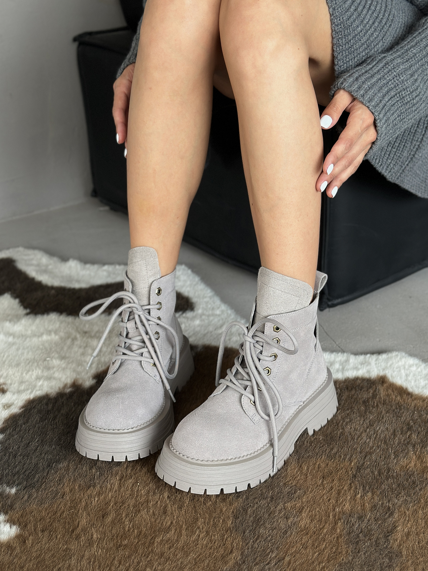 Ботинки женские натуральная замша