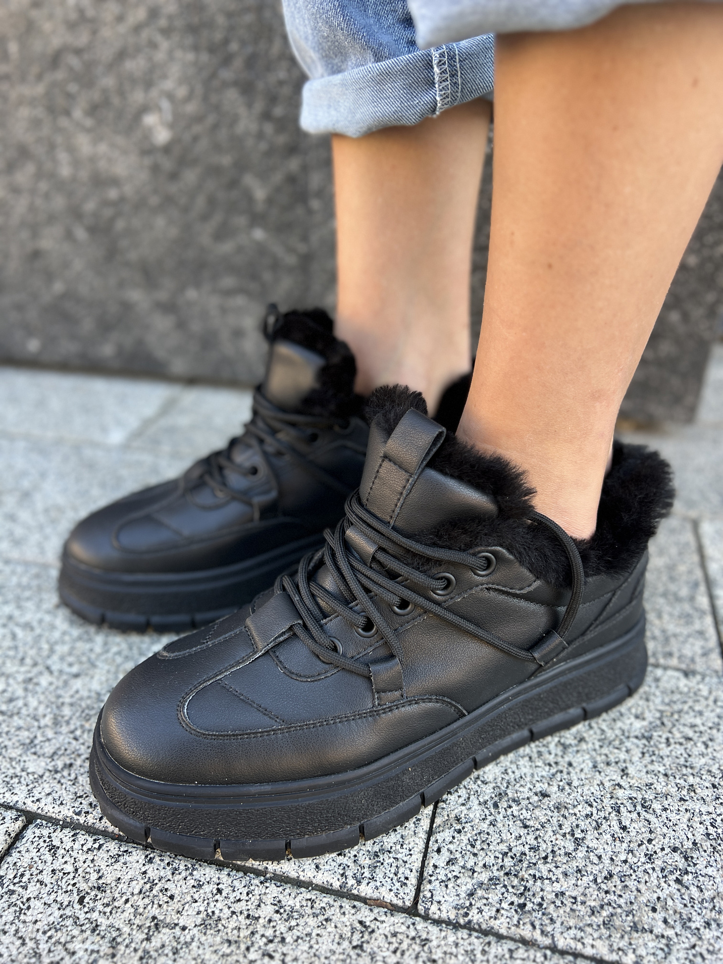 Угги женские кожа шерсть