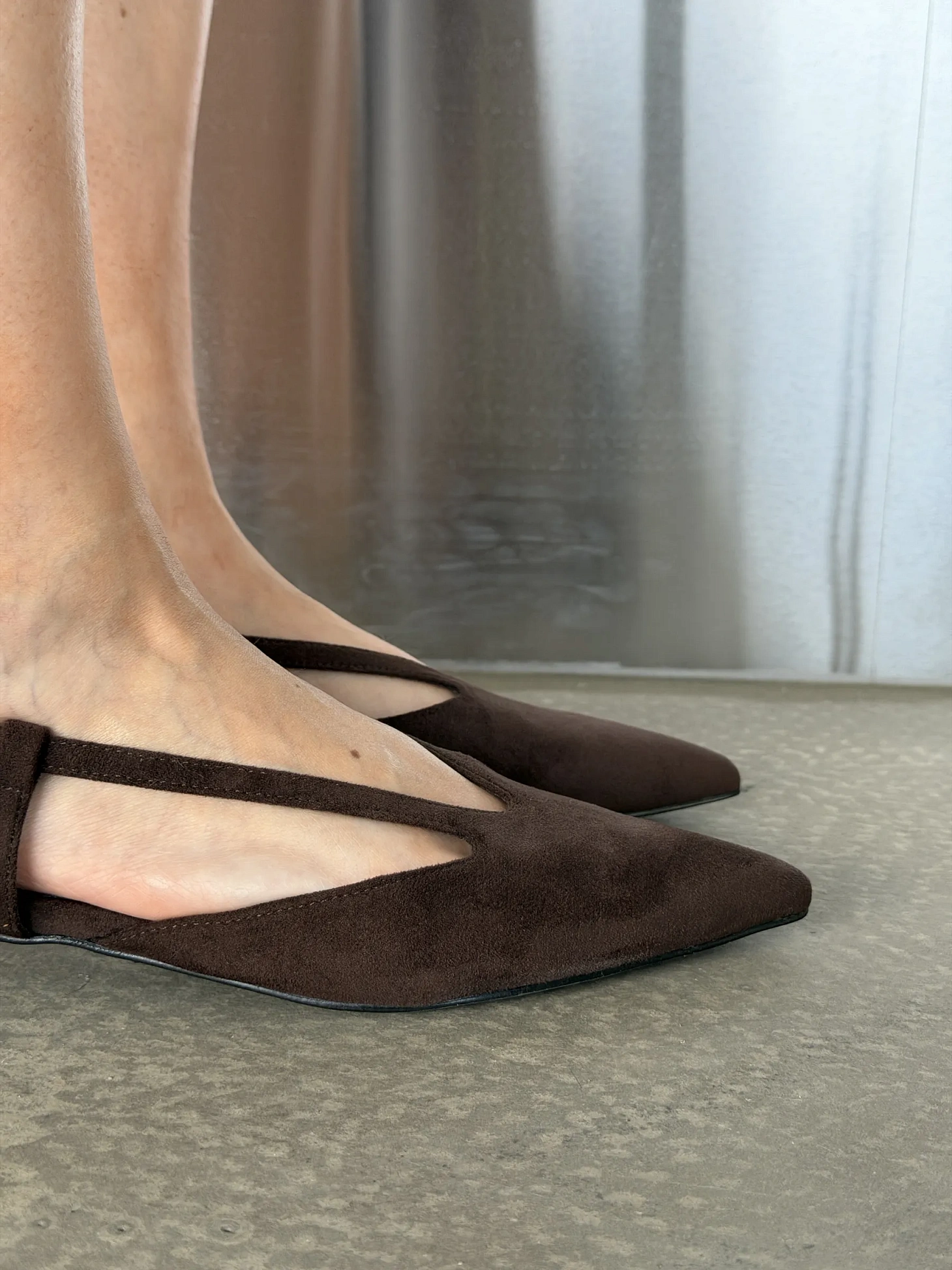 Туфли женские без каблука с открытой пяткой вечерние