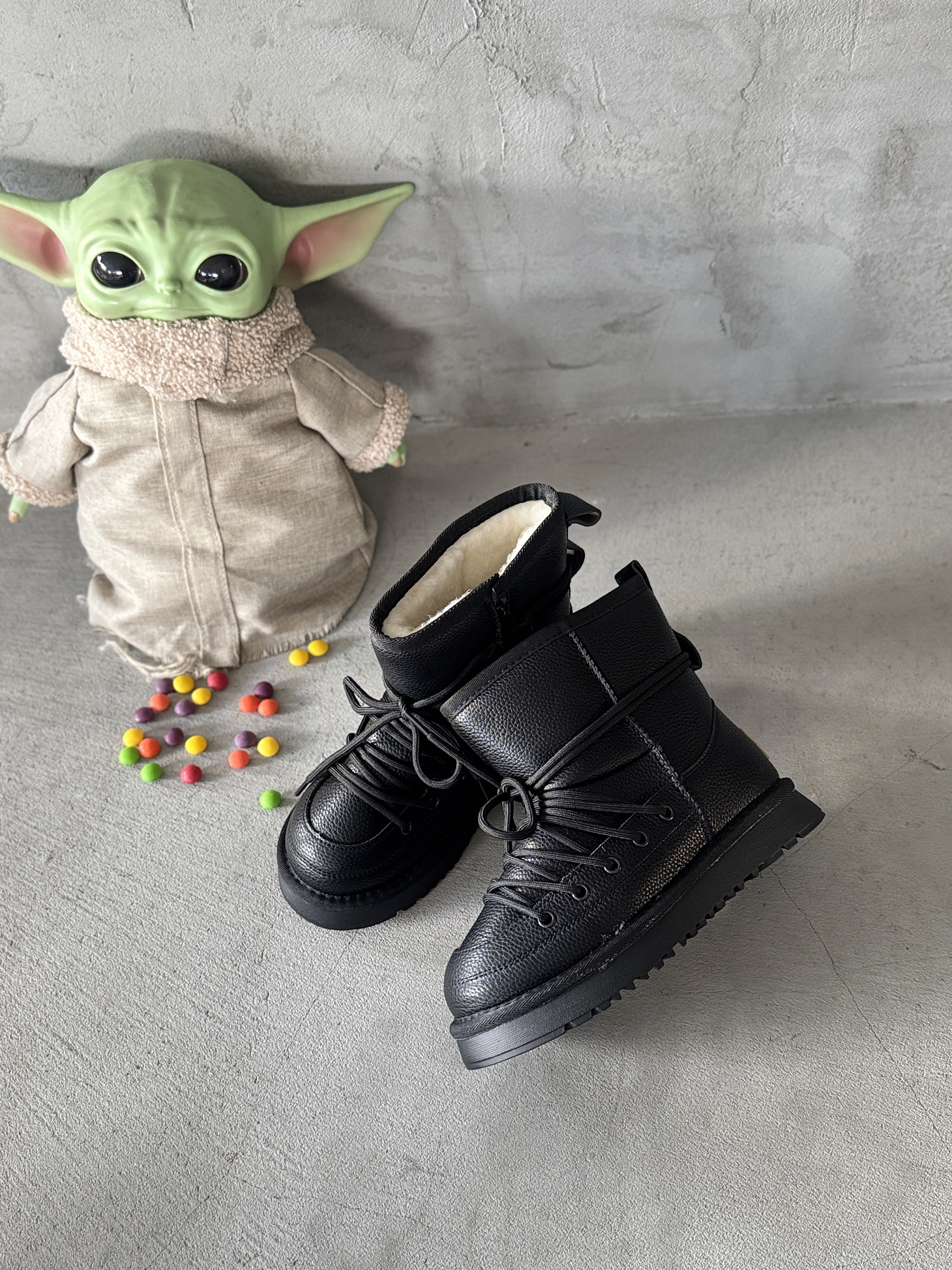 Ботинки детские экокожа шерсть