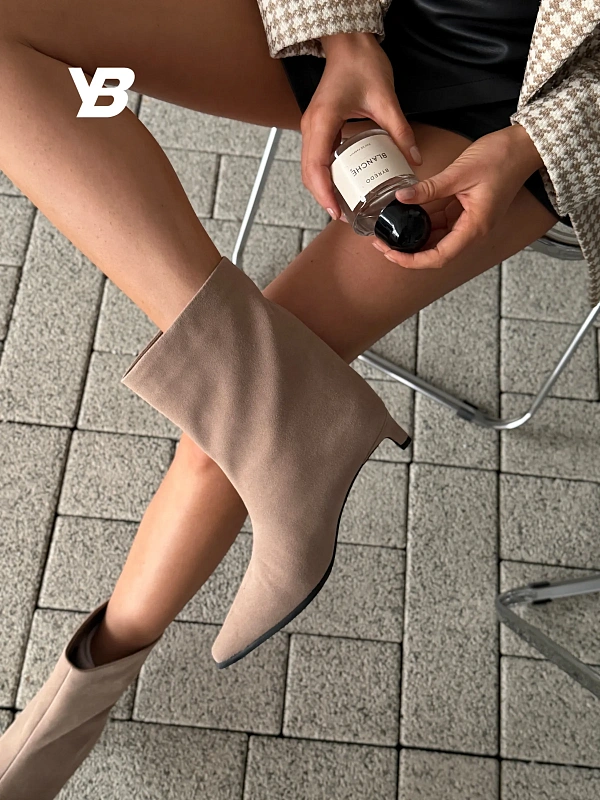 Ботильоны женские демисезонные на каблуке с острым носом