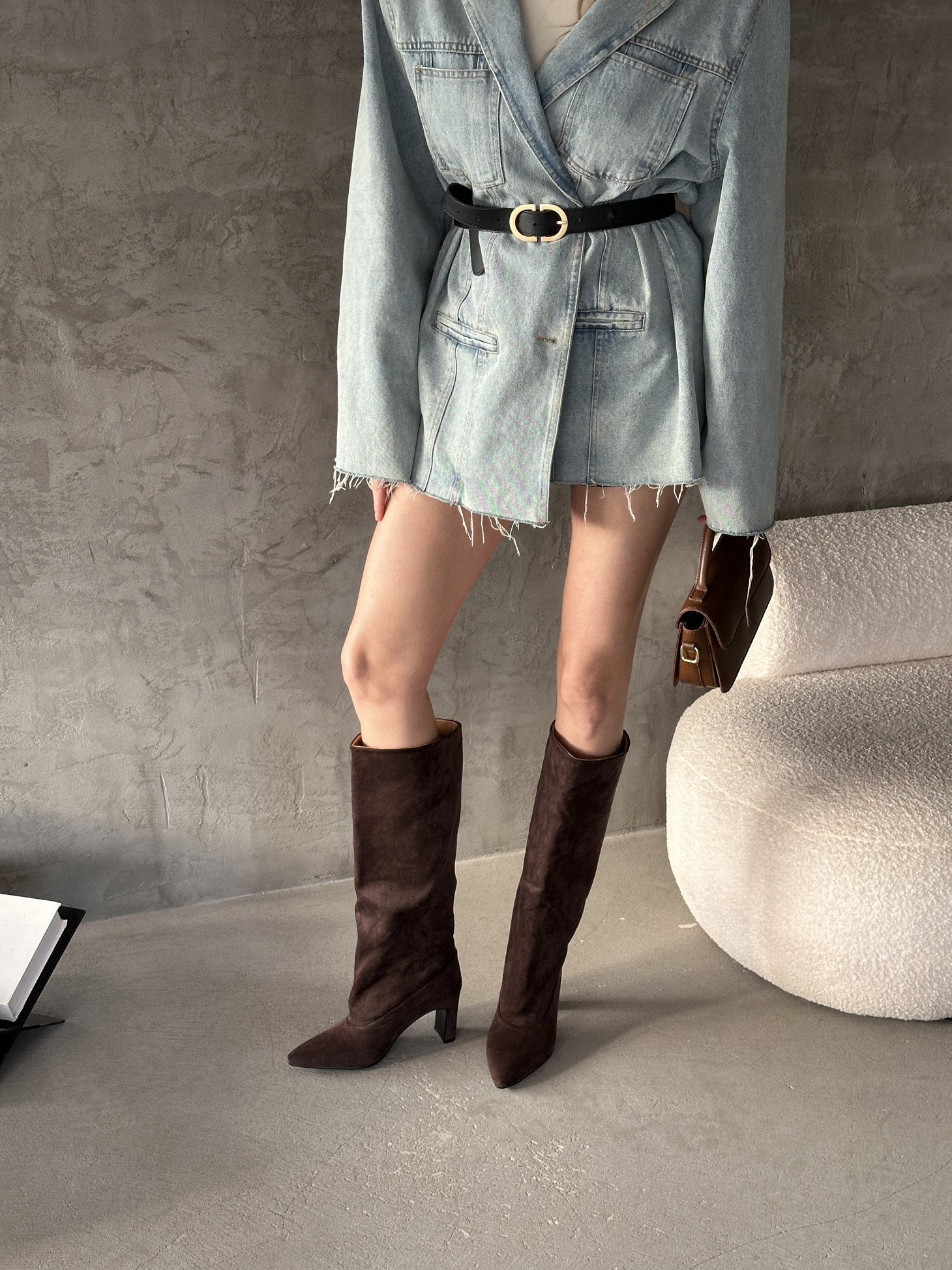 Сапоги женские экозамша