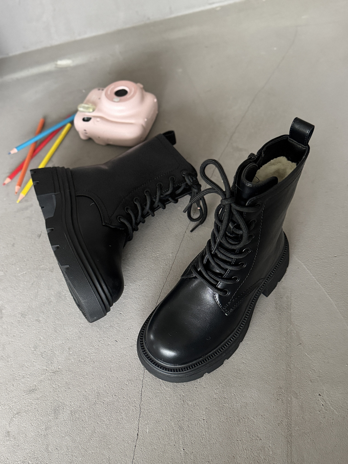 Ботинки детские экокожа шерсть