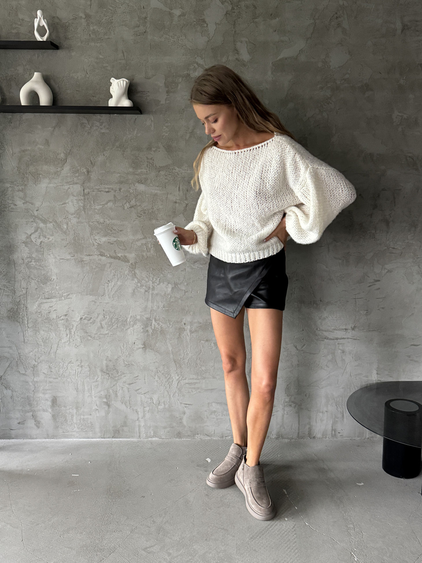 Ботинки женские натуральная замша шерсть