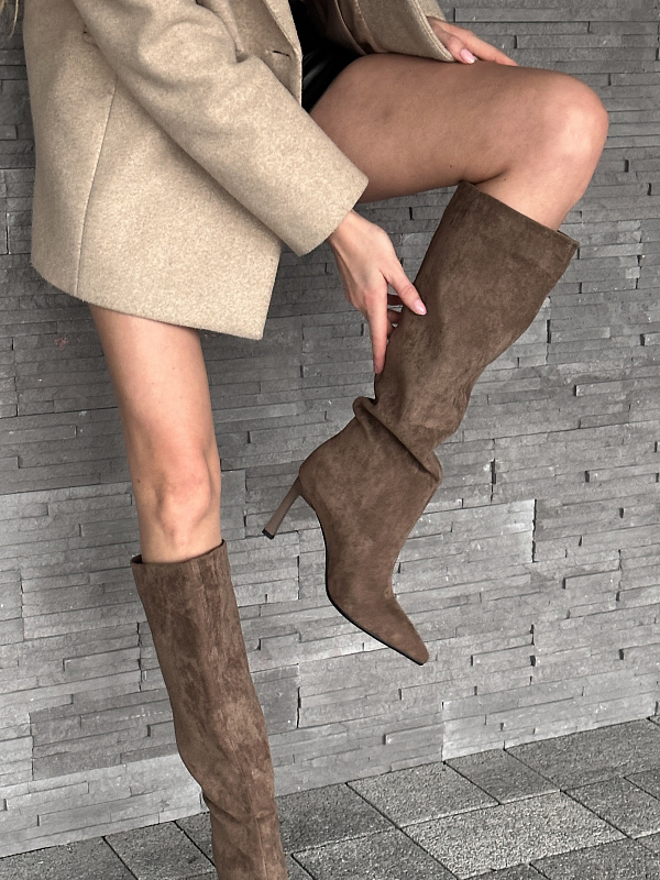 Сапоги женские экозамша