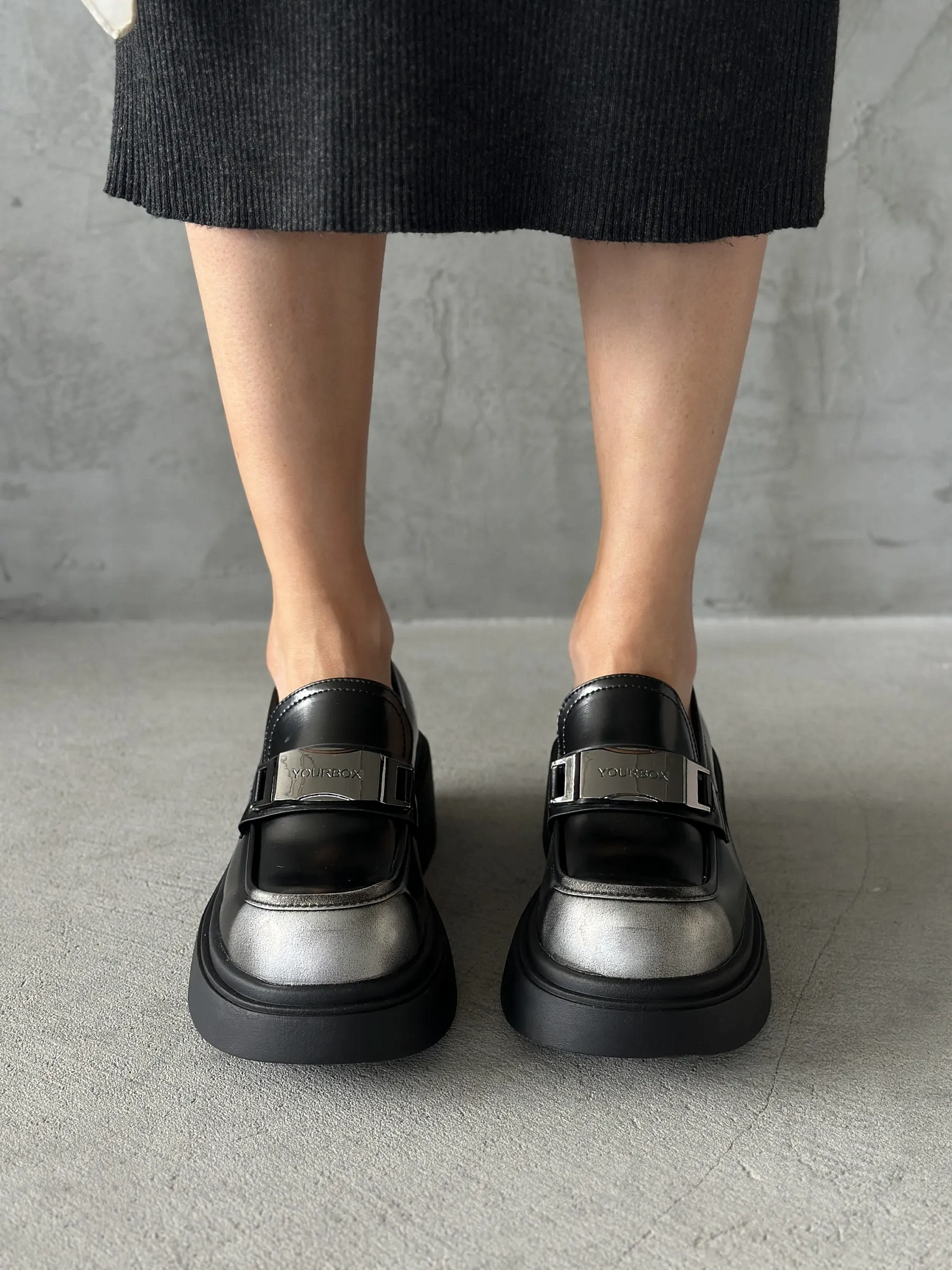 Лоферы на платформе высокой подошве