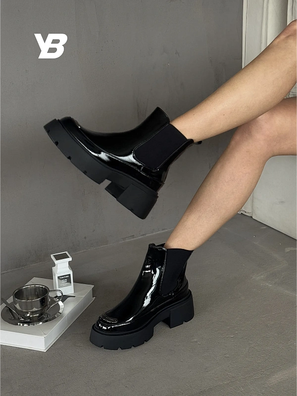 Ботинки женские экокожа лак