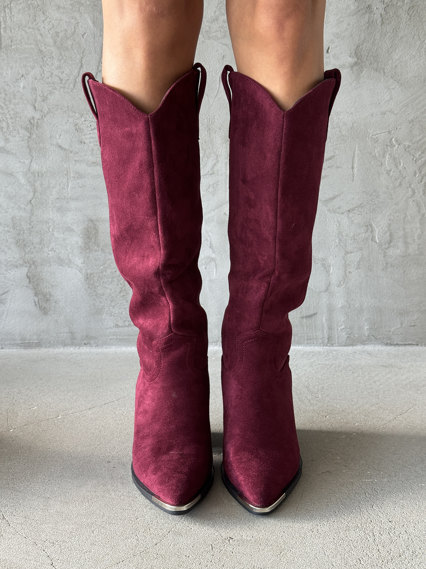 Сапоги казаки женские экозамша шерсть