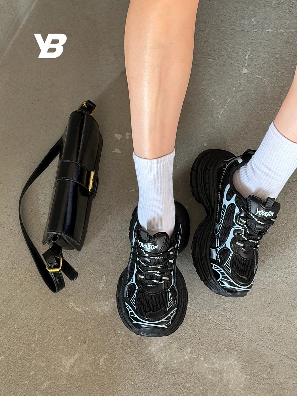 Кроссовки женские весна черные на платформе