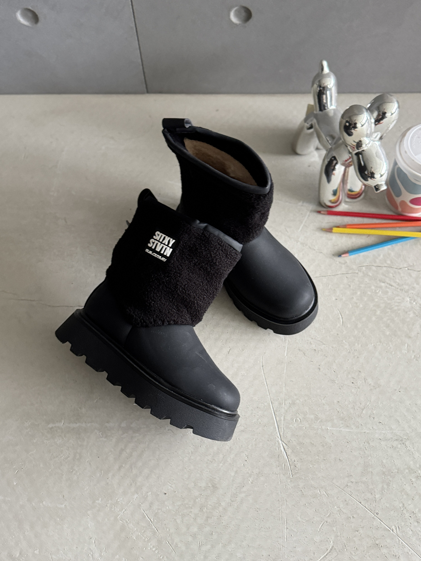 Ботинки детские экокожа шерсть