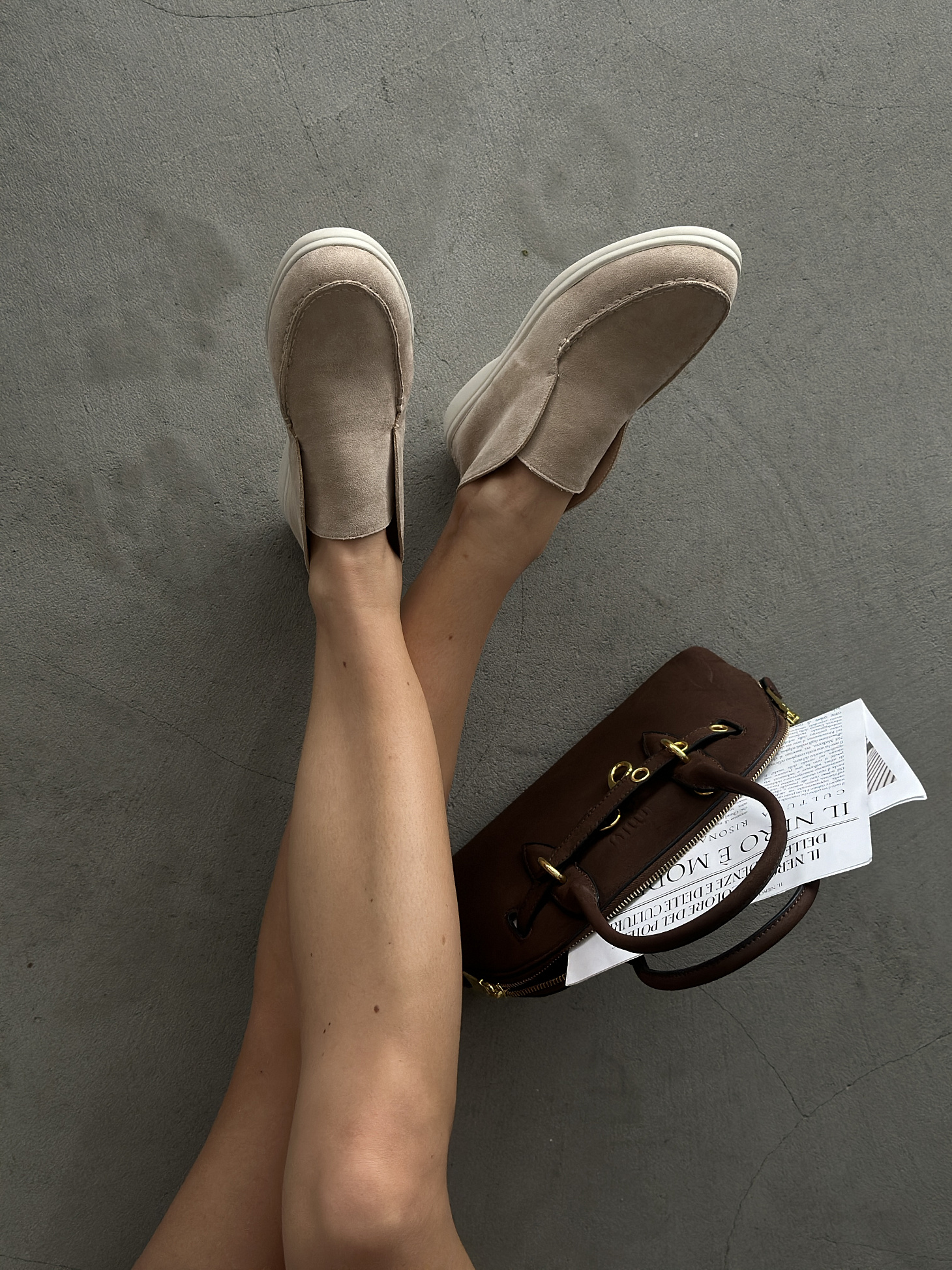 Лоферы женские экозамша